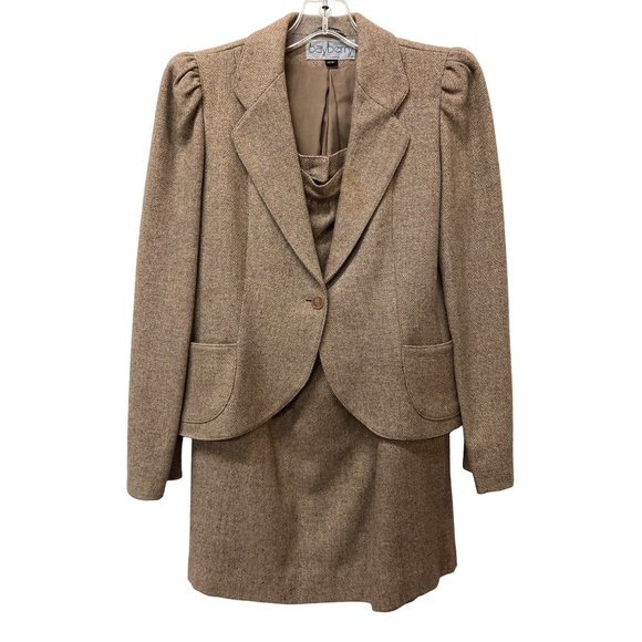 Vintage Bayberry Two-piece set Wool Skirt Jacket Suit Wool - Picture 1 of 14